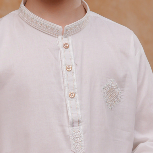 Boys White Kurta Pajama | Soft Cotton