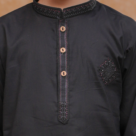 Boys Black Kurta Pajama | Soft Cotton