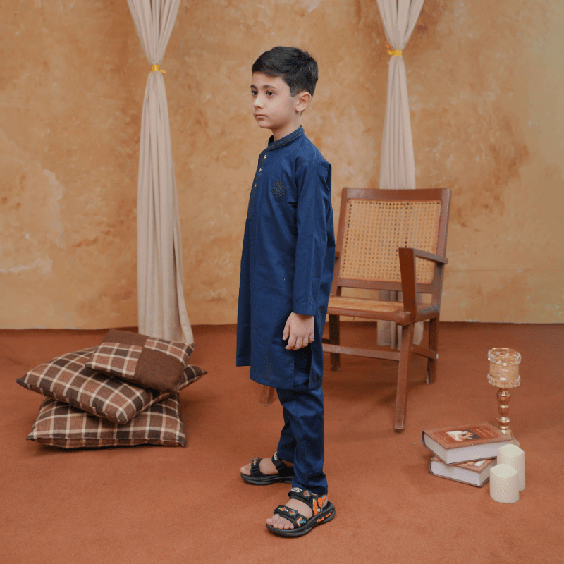 Boys Blue Kurta Pajama | Soft Cotton