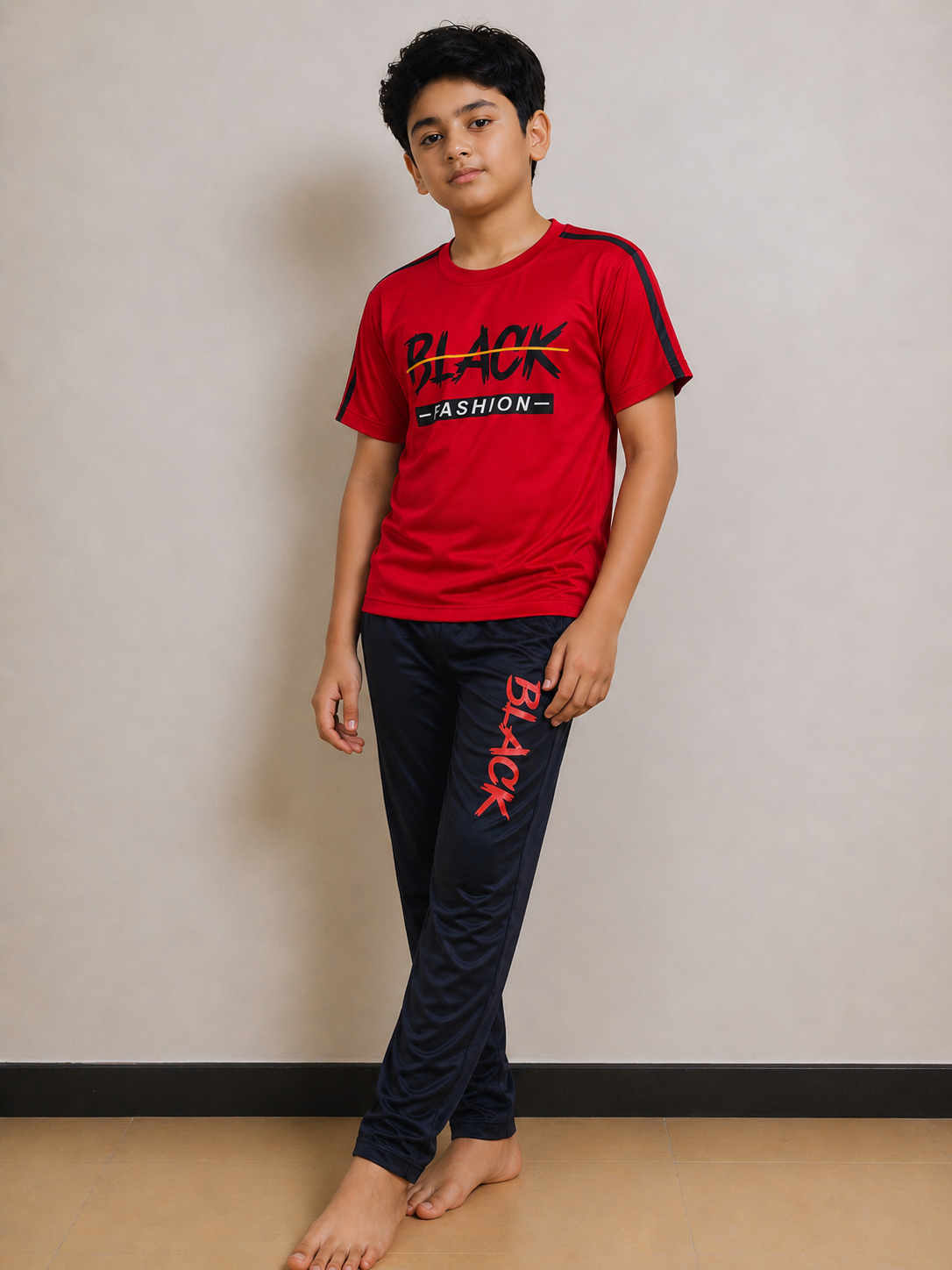 Boys Premium Red&Black Tracksuits