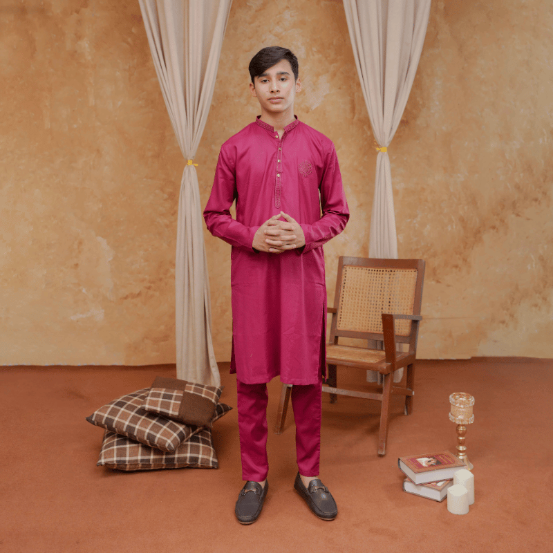 Boys Red Kurta Pajama | Soft Cotton