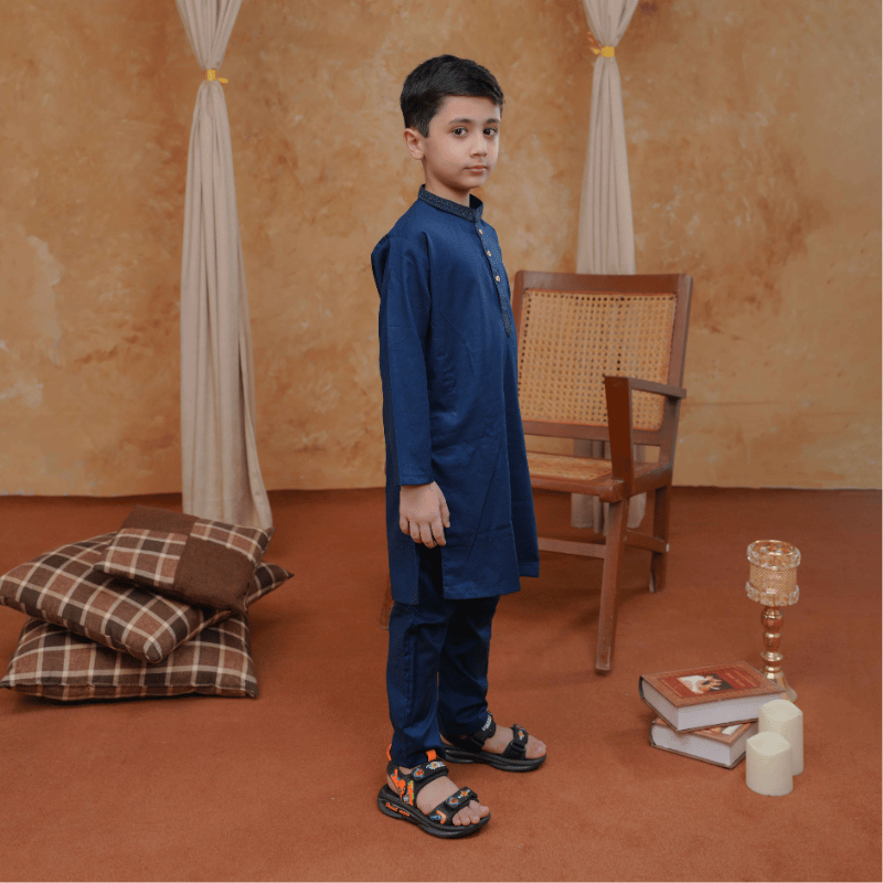 Boys Blue Kurta Pajama | Soft Cotton