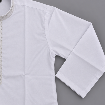 Boys White Wash & Wear Shalwar Kameez | Ages 4 To 14 Years