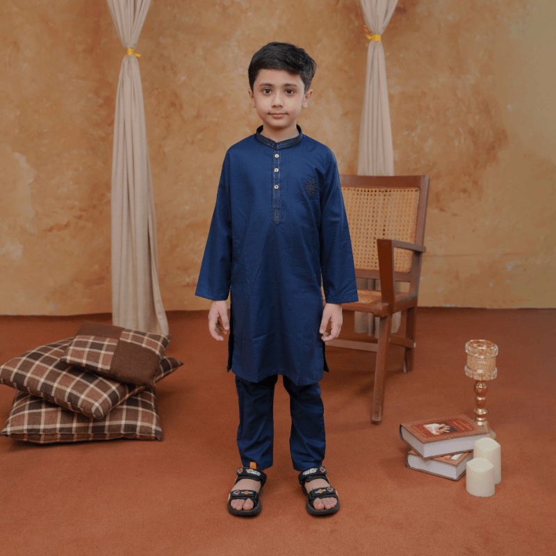 Boys Blue Kurta Pajama | Soft Cotton