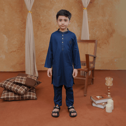 Boys Blue Kurta Pajama | Soft Cotton