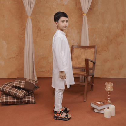 Boys White Kurta Pajama | Soft Cotton