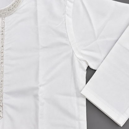 Boys Off White Wash & Wear Shalwar Kameez | Ages 4 To 14 Years