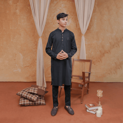 Boys Black Kurta Pajama | Soft Cotton