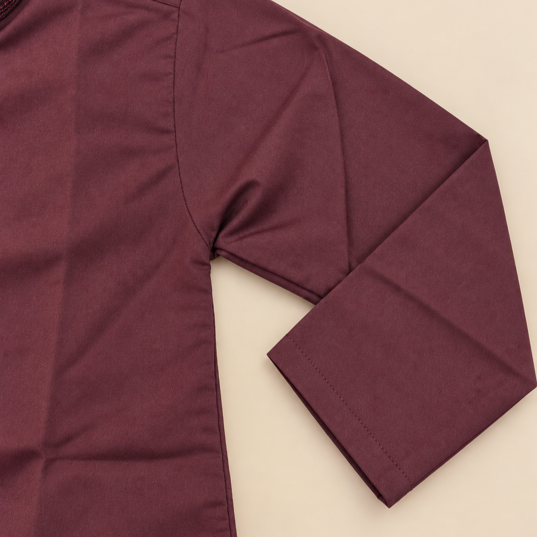 Boys Mehroon Wash & Wear Shalwar Kameez | Ages 4 To 14 Years