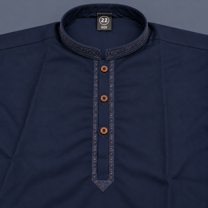 Boys Navy Blue Wash & Wear Shalwar Kameez | Ages 4 To 14 Years