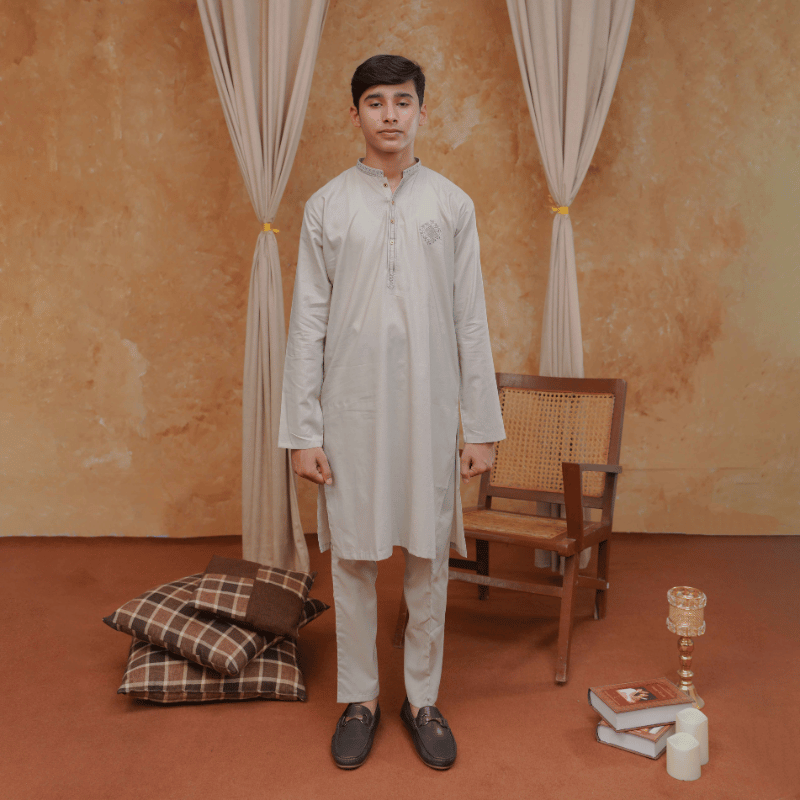 Boys Grey Kurta Pajama | Soft cotton