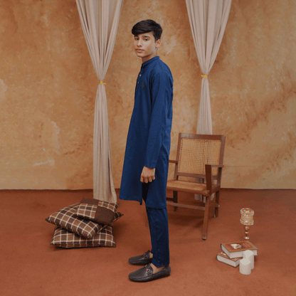Boys Blue Kurta Pajama | Soft Cotton