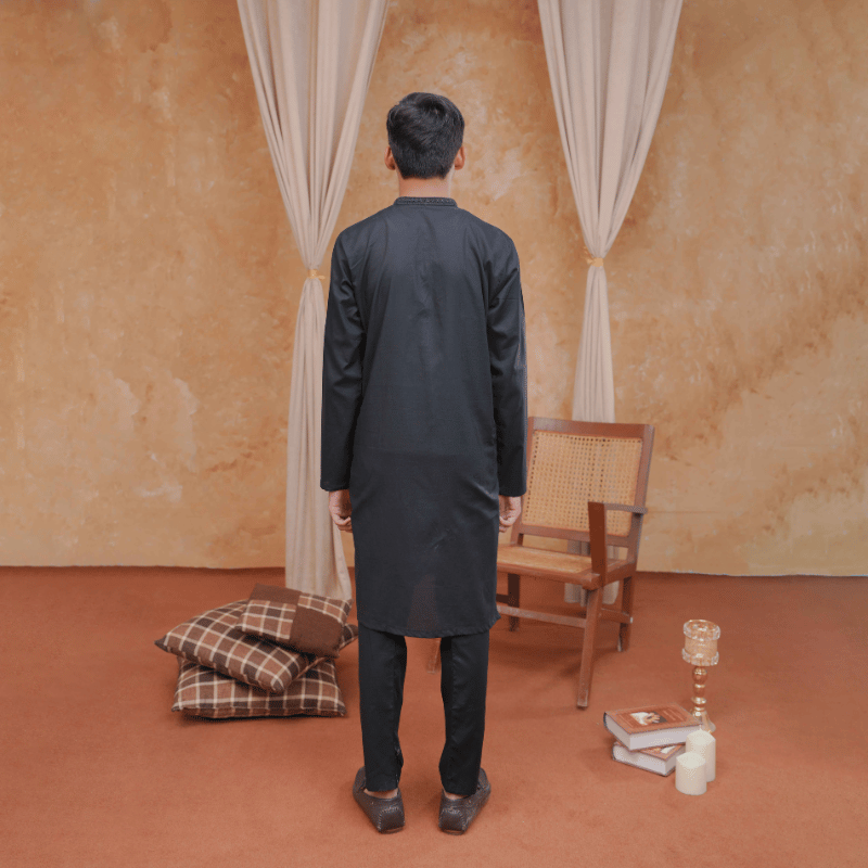 Boys Black Kurta Pajama | Soft Cotton