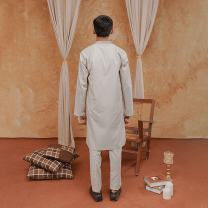 Boys Grey Kurta Pajama | Soft cotton