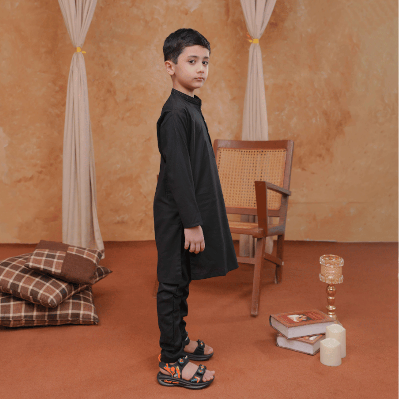Boys Black Kurta Pajama | Soft Cotton
