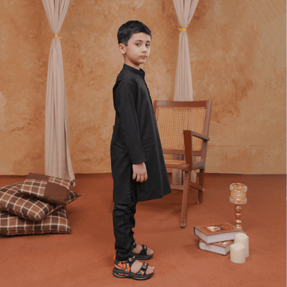 Boys Black Kurta Pajama | Soft Cotton