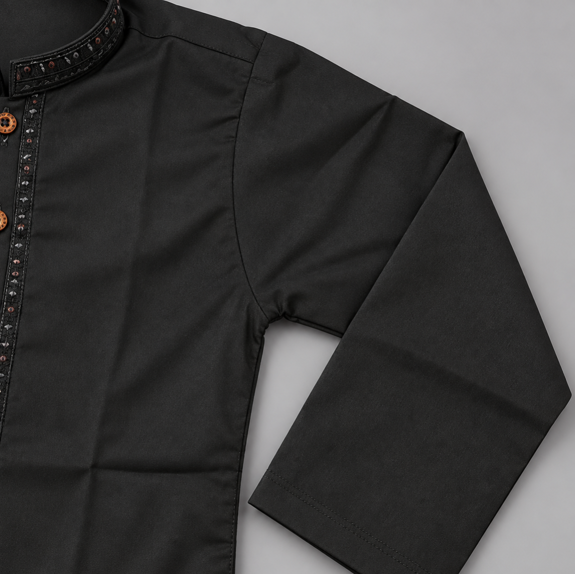 Boys Black Wash & Wear Shalwar Kameez | 3–14 Years