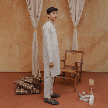 Boys Grey Kurta Pajama | Soft cotton