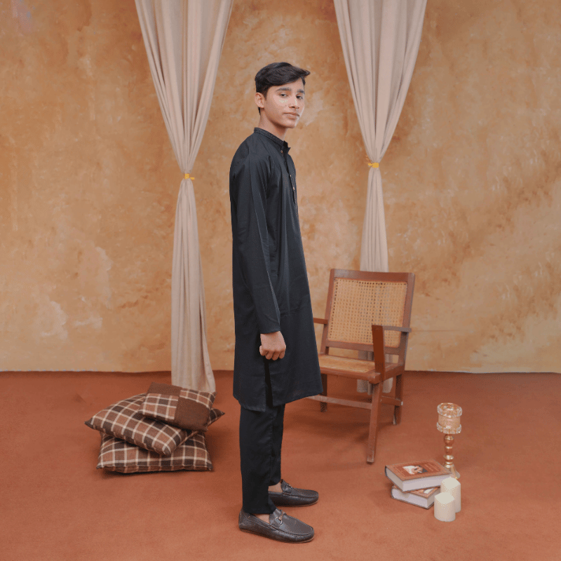 Boys Black Kurta Pajama | Soft Cotton
