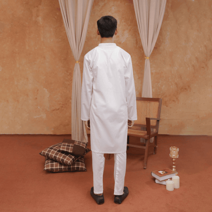 Boys White Kurta Pajama | Soft Cotton