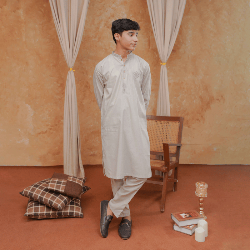 Boys Grey Kurta Pajama | Soft cotton