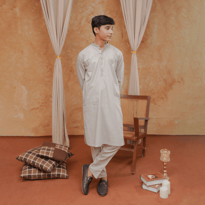 Boys Grey Kurta Pajama | Soft cotton