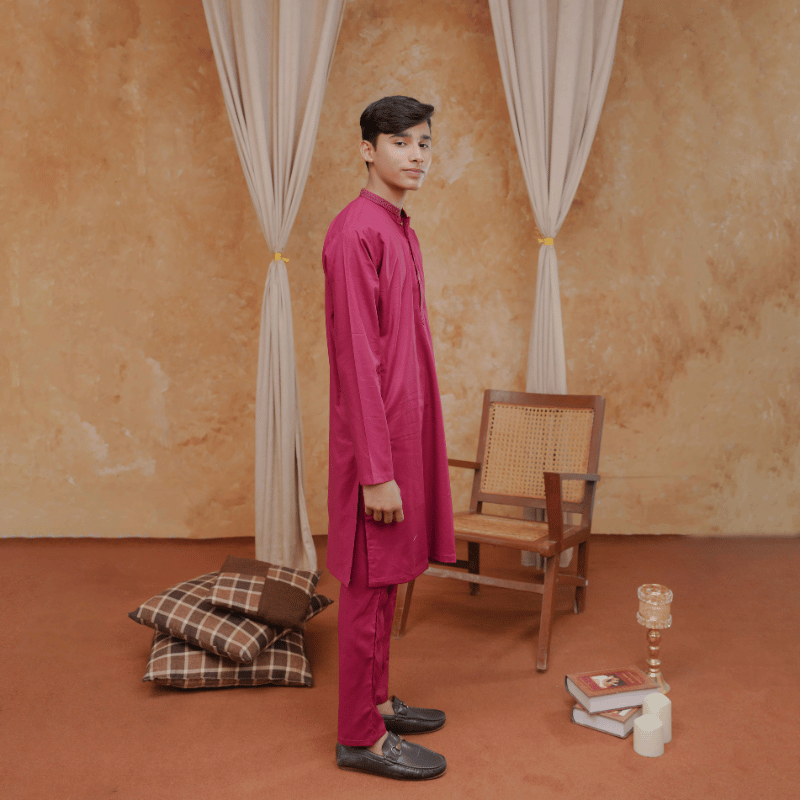Boys Red Kurta Pajama | Soft Cotton