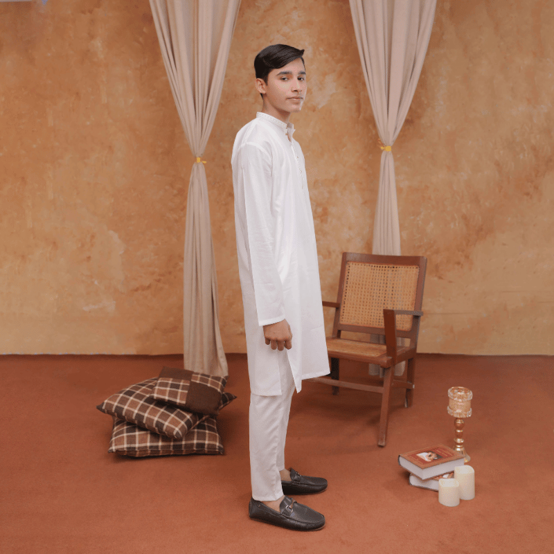 Boys White Kurta Pajama | Soft Cotton