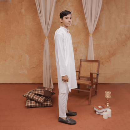 Boys White Kurta Pajama | Soft Cotton