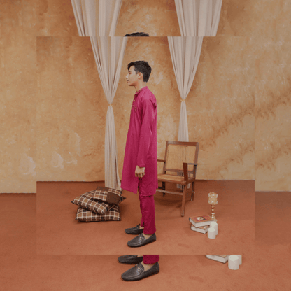 Boys Berry Pink Kurta Pajama | Soft Cotton