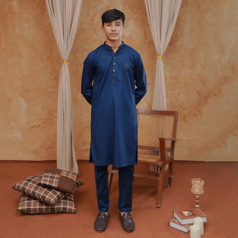 Boys Blue Kurta Pajama | Soft Cotton