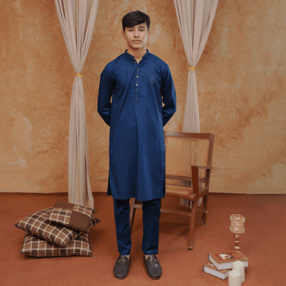 Boys Blue Kurta Pajama | Soft Cotton