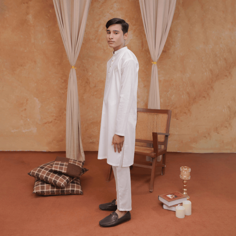 Boys White Kurta Pajama | Soft Cotton