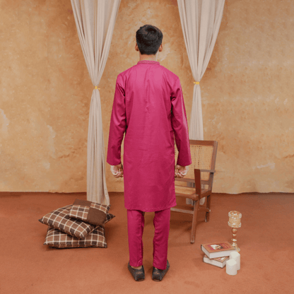 Boys Red Kurta Pajama | Soft Cotton