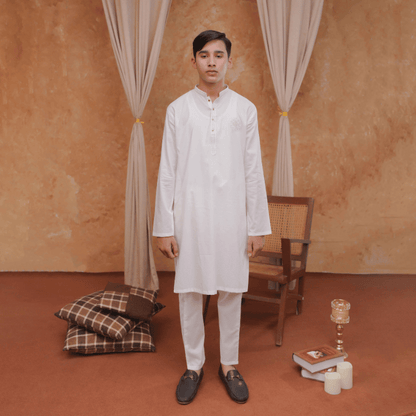 Boys White Kurta Pajama | Soft Cotton