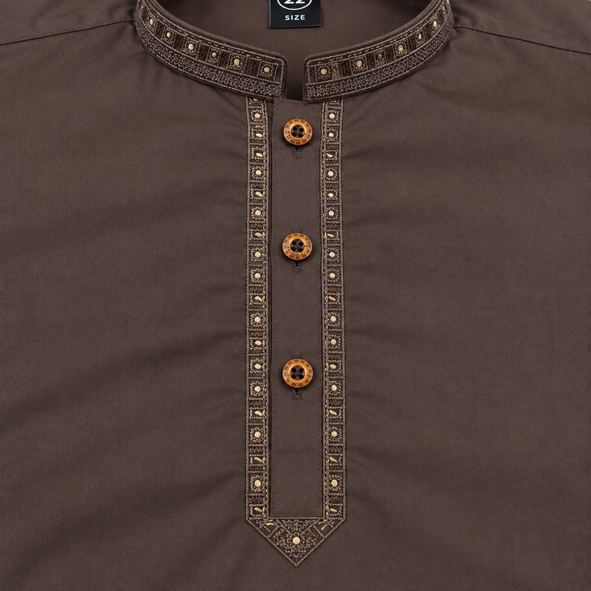 Boys Dark Brown Wash & Wear Shalwar Kameez | 3–14 Years