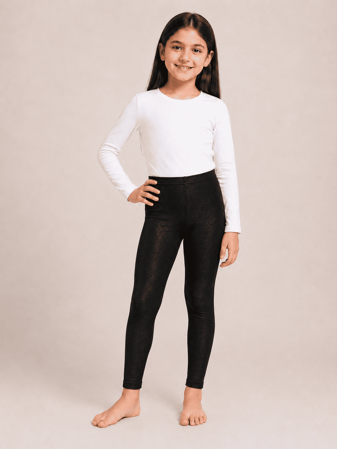 White & Black Color Family (1-12 Years Girls Tights)