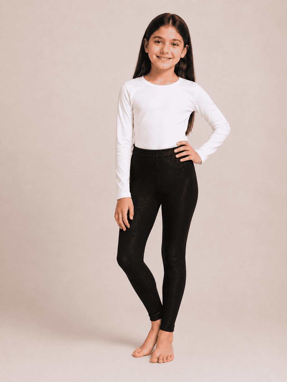 White & Black Color Family (1-12 Years Girls Tights)