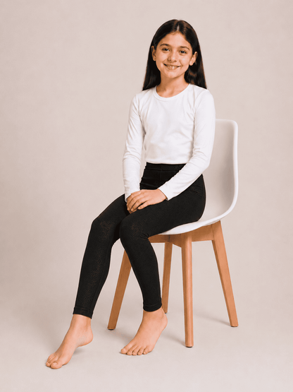 White & Black Color Family (1-12 Years Girls Tights)