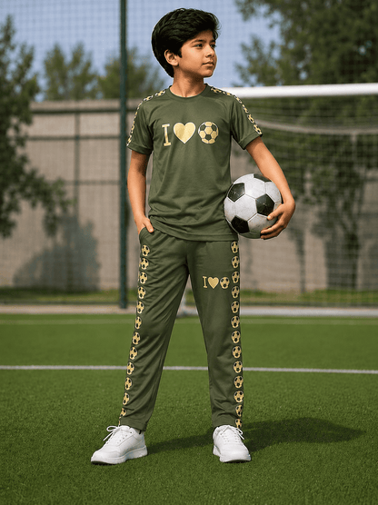 Football Lover Green Both Boya&Girls Premium Tracksuits
