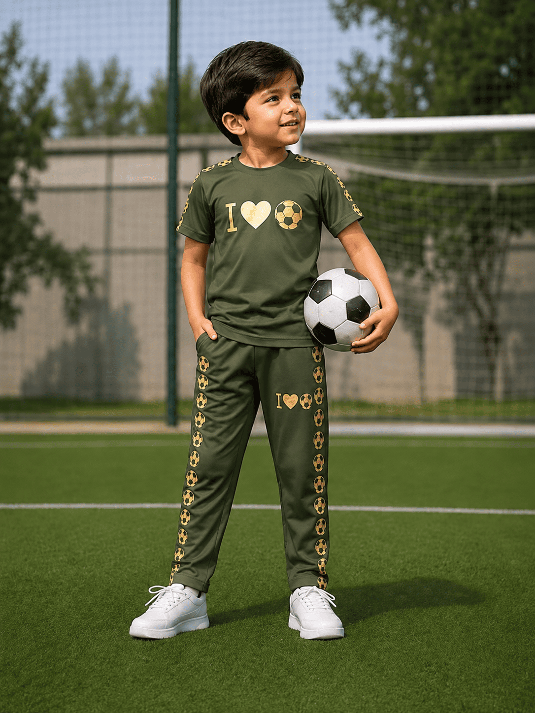 Football Lover Green Both Boya&Girls Premium Tracksuits