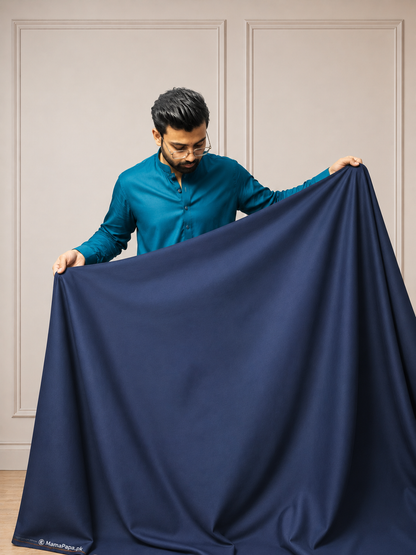 Gents UnStitched Navy Blue Premium Soft Cotton Suit