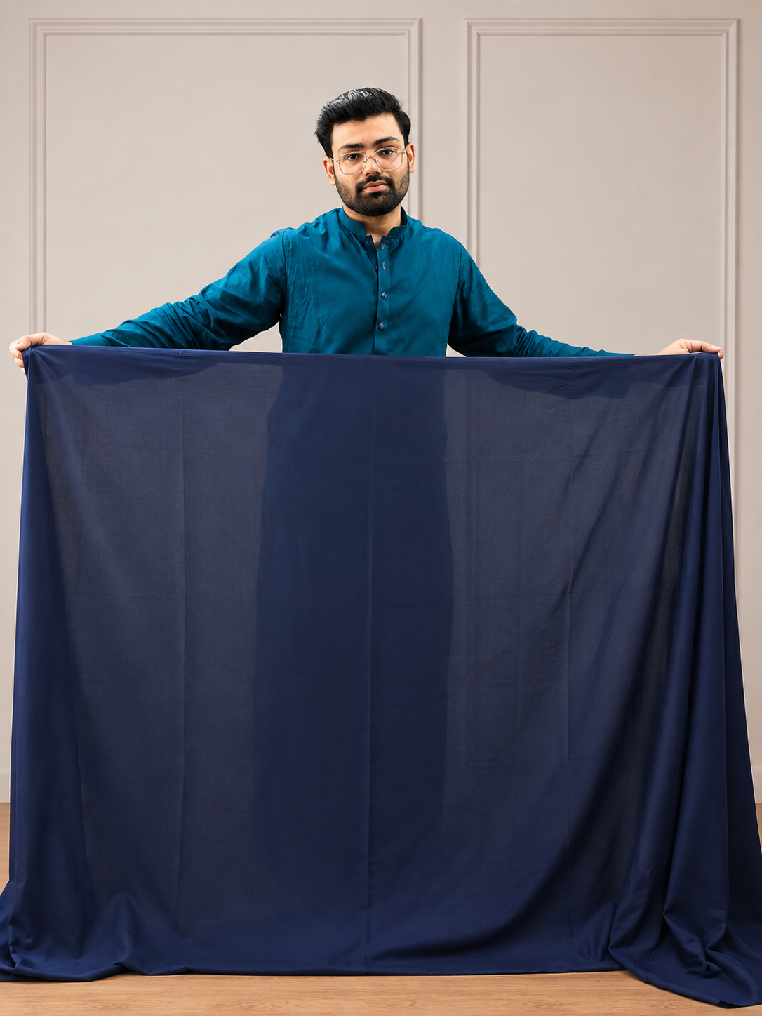 Gents UnStitched Navy Blue Premium Soft Cotton Suit