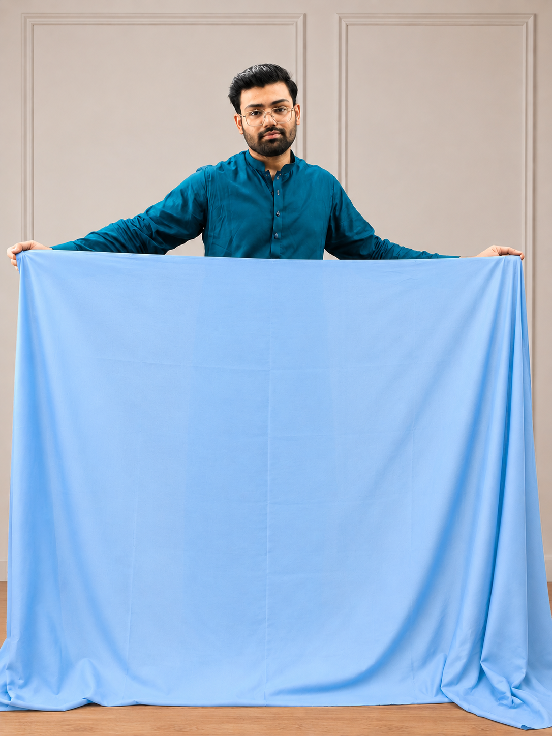 Gents UnStitched Sky Blue Premium Soft Cotton Suit
