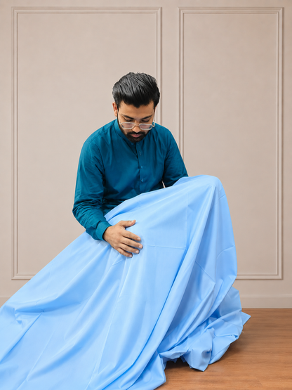 Gents UnStitched Sky Blue Premium Soft Cotton Suit