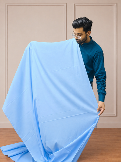Gents UnStitched Sky Blue Premium Soft Cotton Suit