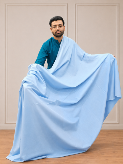 Gents UnStitched Sky Blue Premium Soft Cotton Suit