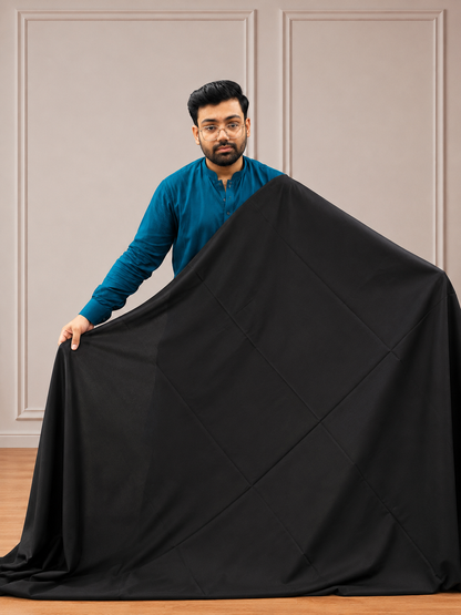 Gents UnStitched Black Premium Soft Cotton Suit