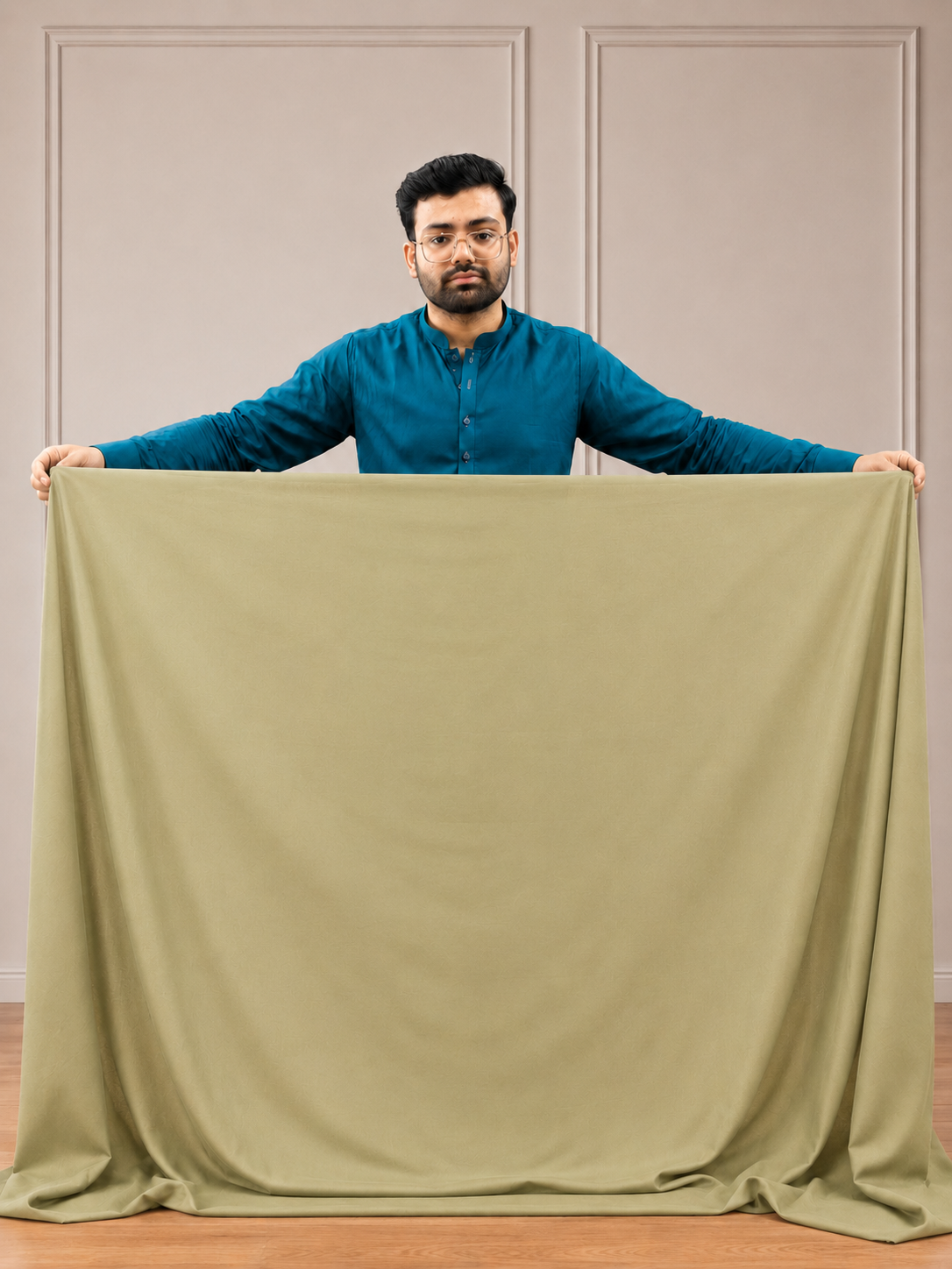 Gents UnStitched Golden Premium Soft Cotton Suit