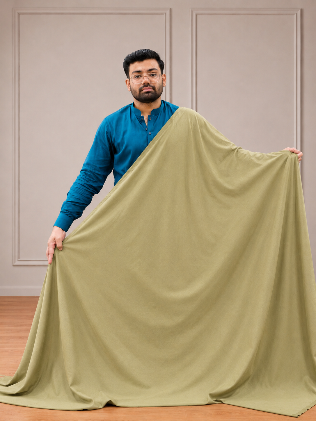 Gents UnStitched Golden Premium Soft Cotton Suit